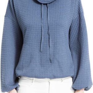 NWT Grey Max Studio Waffle Knit Hoodie